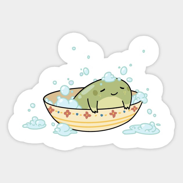 Bath time Frog Sticker by Sidhe Crafts